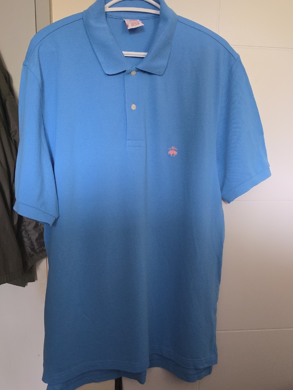 Brooks Brothers Men’s Polo in Sky Blue with Pink Logo